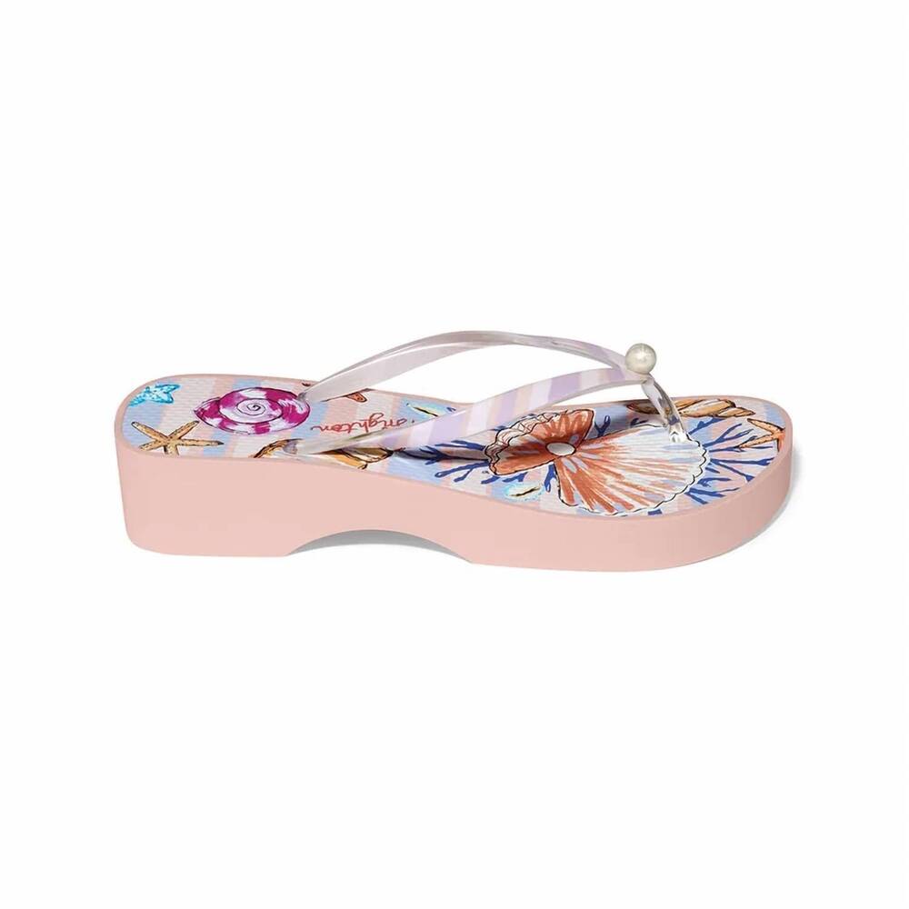 NEW BRIGHTON women's tides clear platform flip flop in pink multicolor